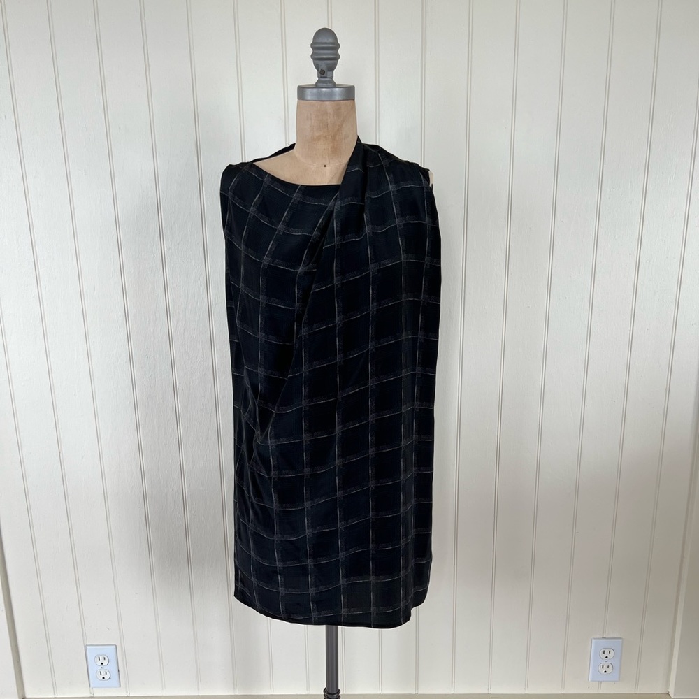 ALL SAINTS Vintage Italian Silk Plaid Tunic US 8